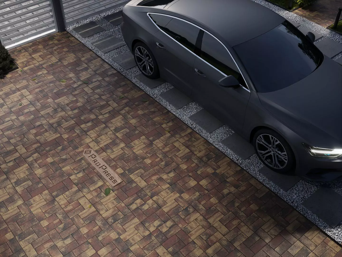 Тротуарная плитка Кирпичик №9 "Арабская ночь", фактура гладкий, гранитная, мрамор, высота 40 мм, 60 мм, 80 мм-2